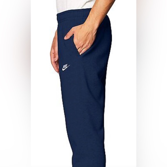 Nike Men's Club Fleece Tapered Jogger Pants Navy Blue - Picture 2 of 7